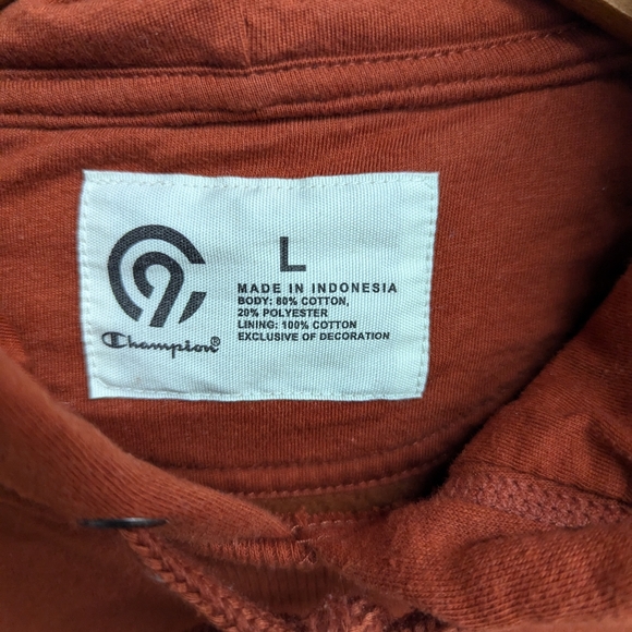 Upcycled Champion Burnt Orange Hoodie - Picture 5 of 6